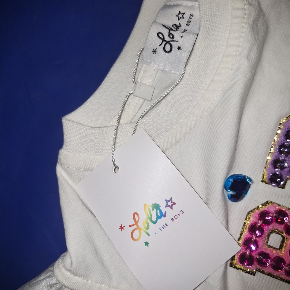 Lola + The Boys Colorful Sequin BDAY GIRL Tee - Picture 2 of 6
